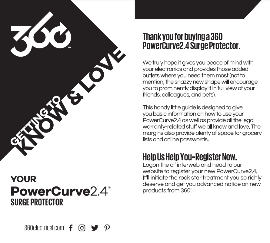 Front panel of a power strip brochure